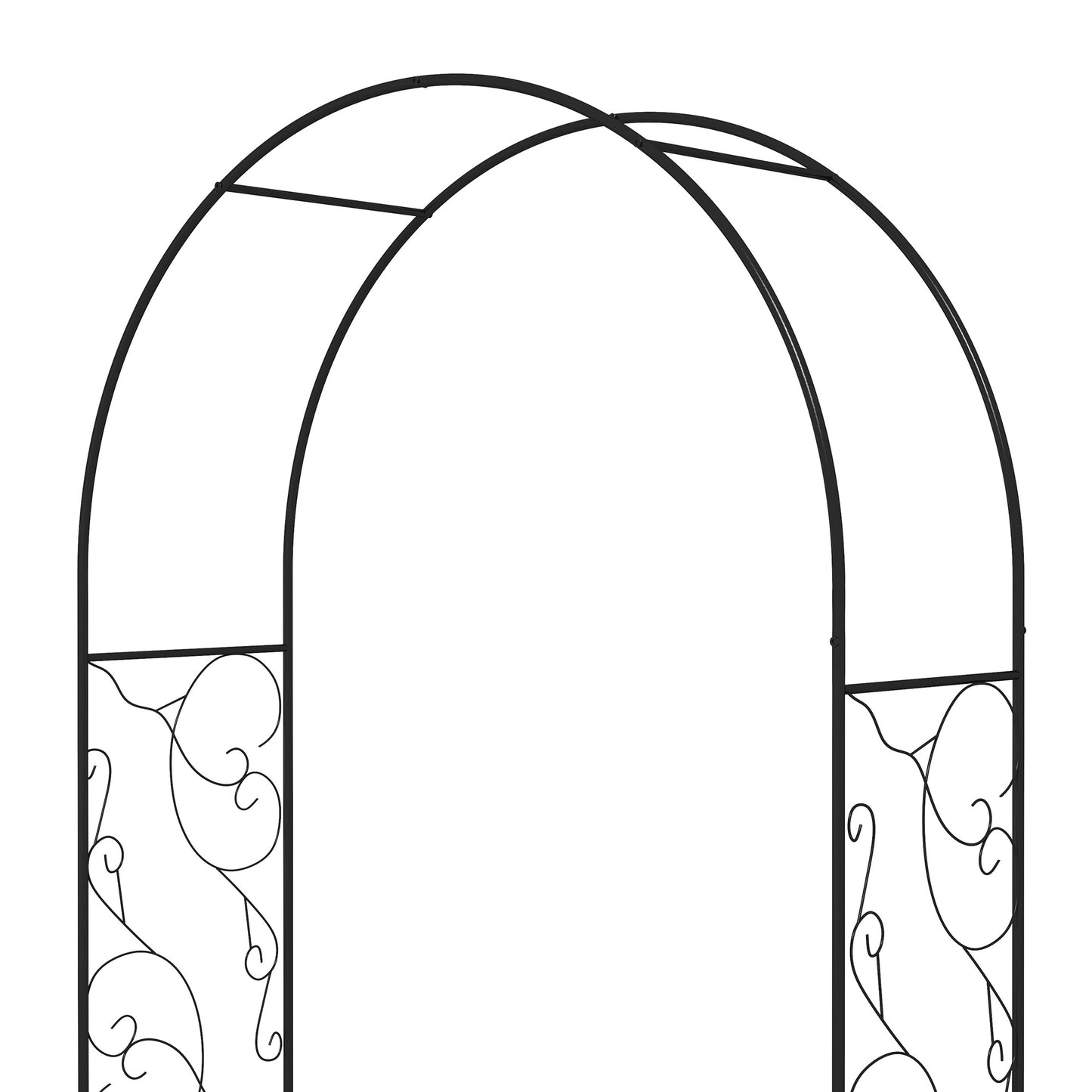 Metal Garden Arch with Double Gate, Garden Arbor Climbing Plants