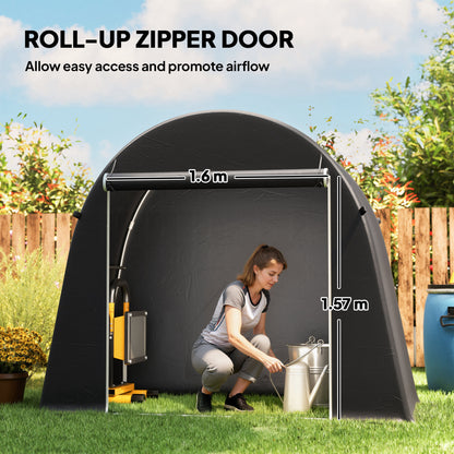 8 x 4 ft Garden Storage Shed Tent Bike Tent, Dark Grey