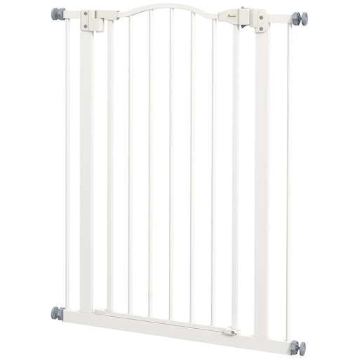 Metal Pet Safety Gate Dog Gate Folding Fence, White