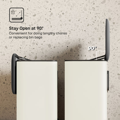 8L Hanging Kitchen Bin, Rubbish bin w/ Stay-Open Lid for Under Sink