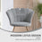 Accent Chair, Velvet Armchair with Lotus Backrest, Steel Legs, Grey