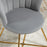 Accent Chair, Velvet Armchair with Lotus Backrest, Steel Legs, Grey