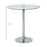 Round Dining Table, Modern Dining Room Table with Tempered Glass Top, Steel Base, Space Saving Small Bar Table