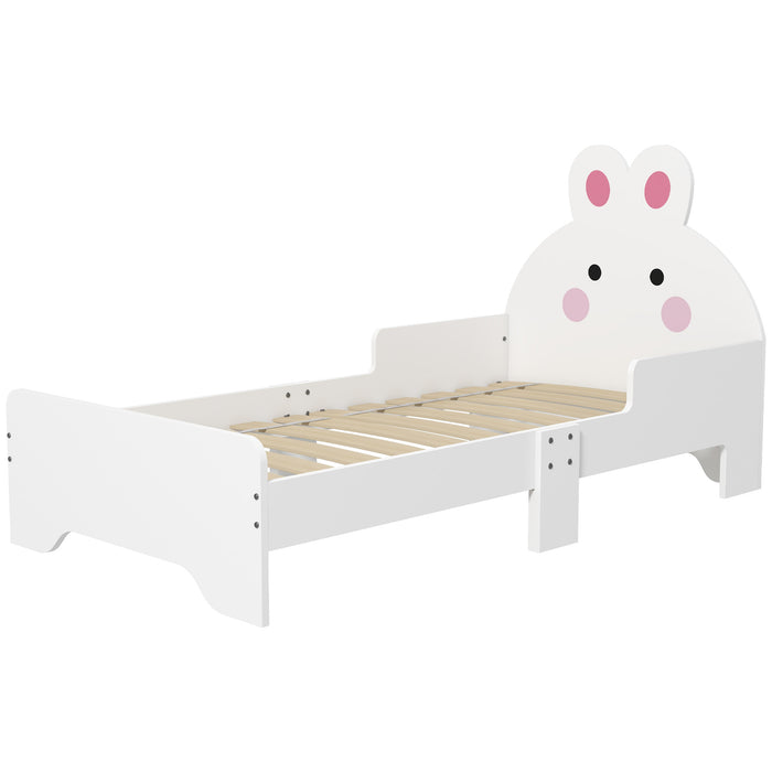 ZONEKIZ Toddler Bed Frame Rabbit Design, White