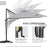 2.7 x 2.7 m Cantilever Parasol Garden Umbrella w/ Cross Base Grey