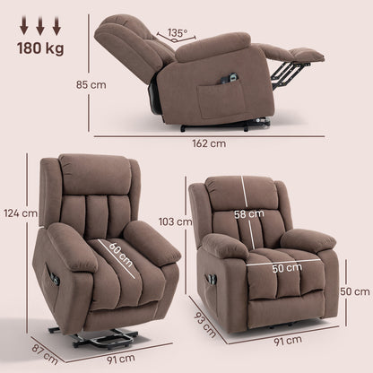 Power Lift Recliner Chair for Elderly with Massage, Dark Brown