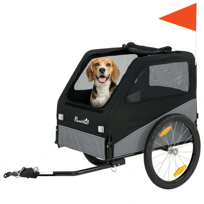 Dog Bike Trailer for Small & Medium Pets with 20" Rubber Wheels, Grey