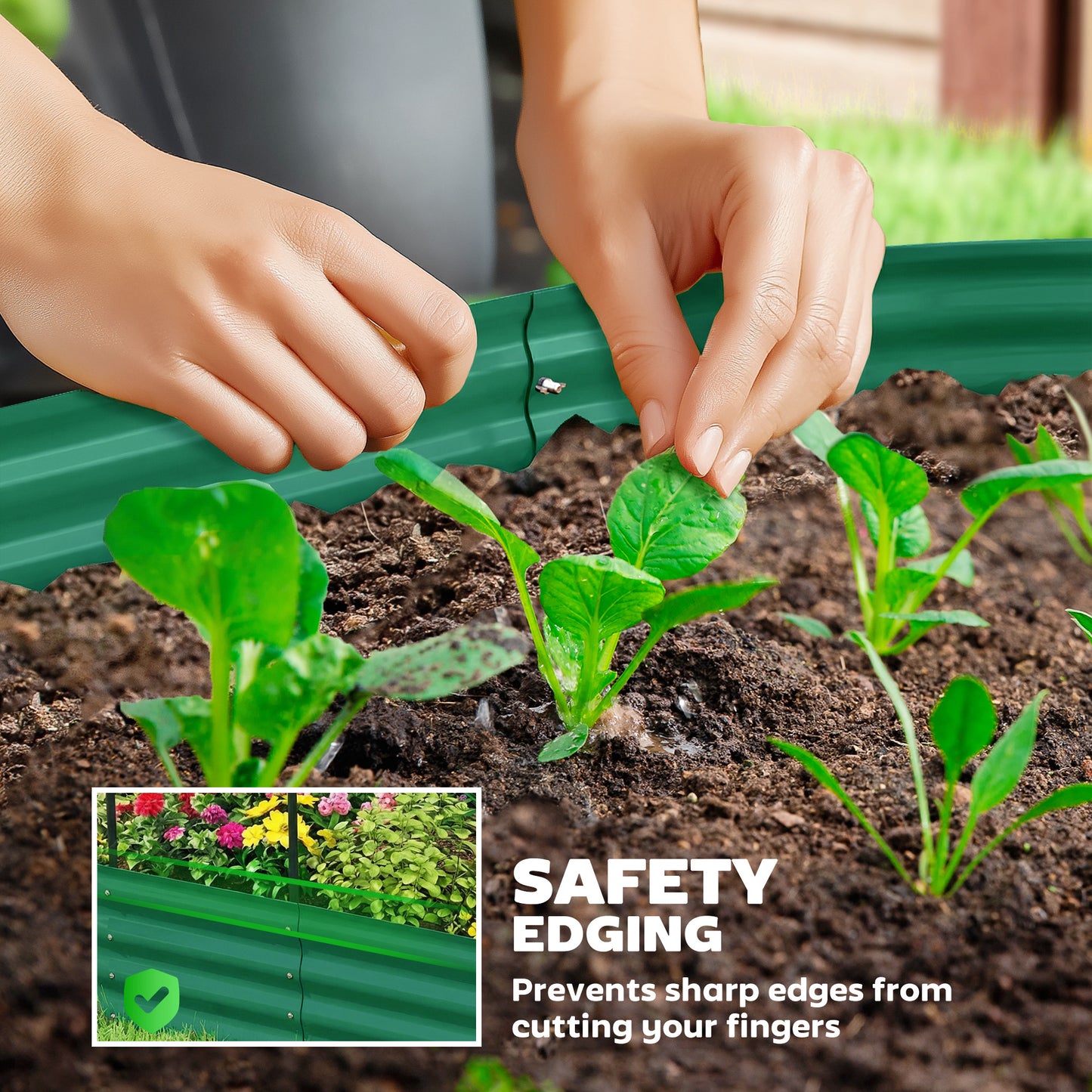 5 x 3 x 6ft Galvanised Raised Garden Bed with Trellis, Green