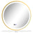 Illuminated Bathroom LED Mirror 80cm Round Wall Mounted Mirror Gold