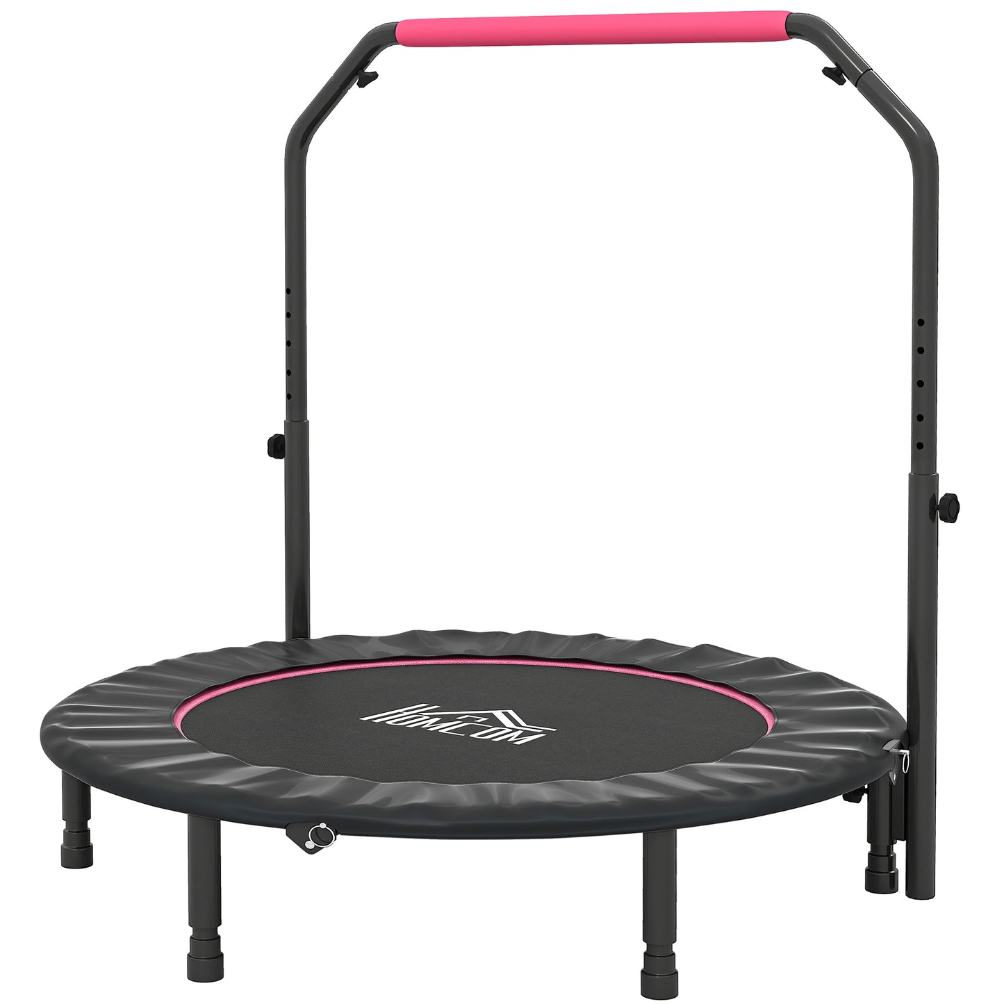 48" Foldable Mini Fitness Trampoline w/ Foam Handle, Pink