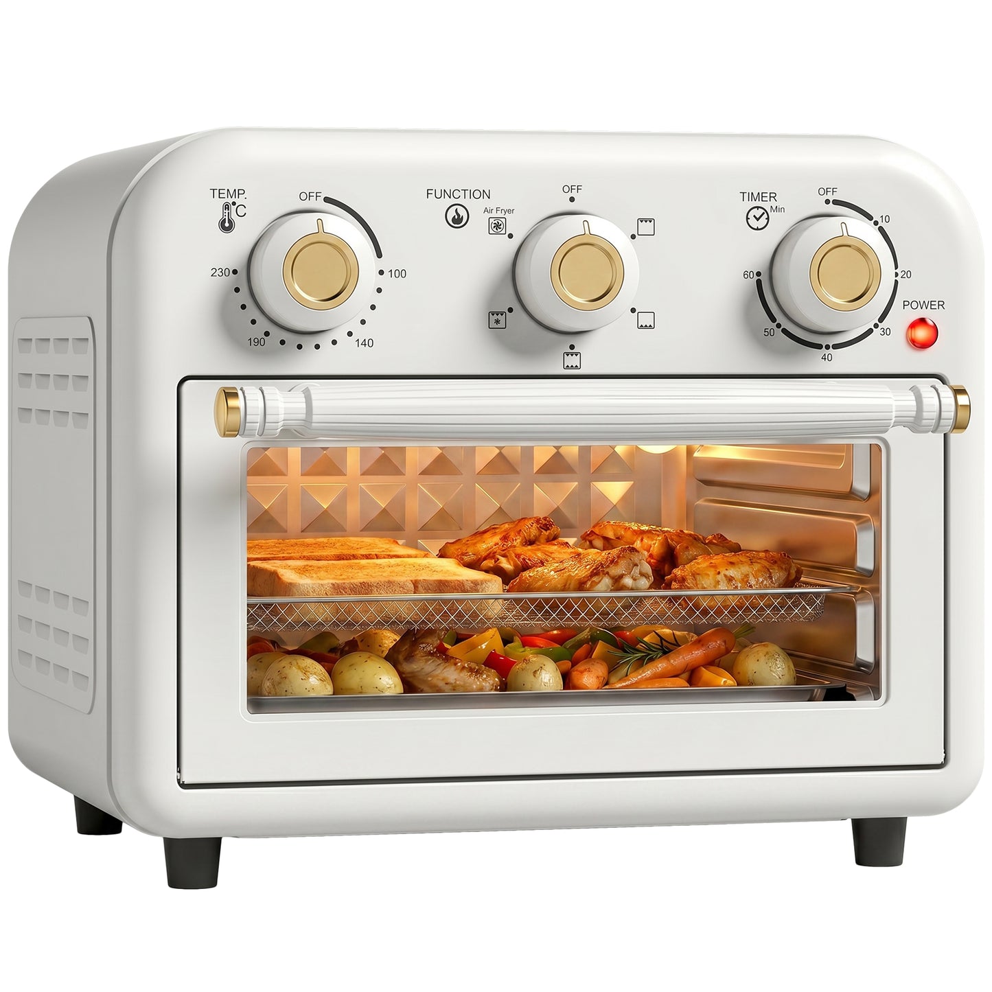 Air Fryer Oven, Convection Oven, 12 L, Cream White