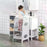 Toddler Step Stool Kids Adjustable Standing Tower with Safety Rail for Kitchen Counter Grey