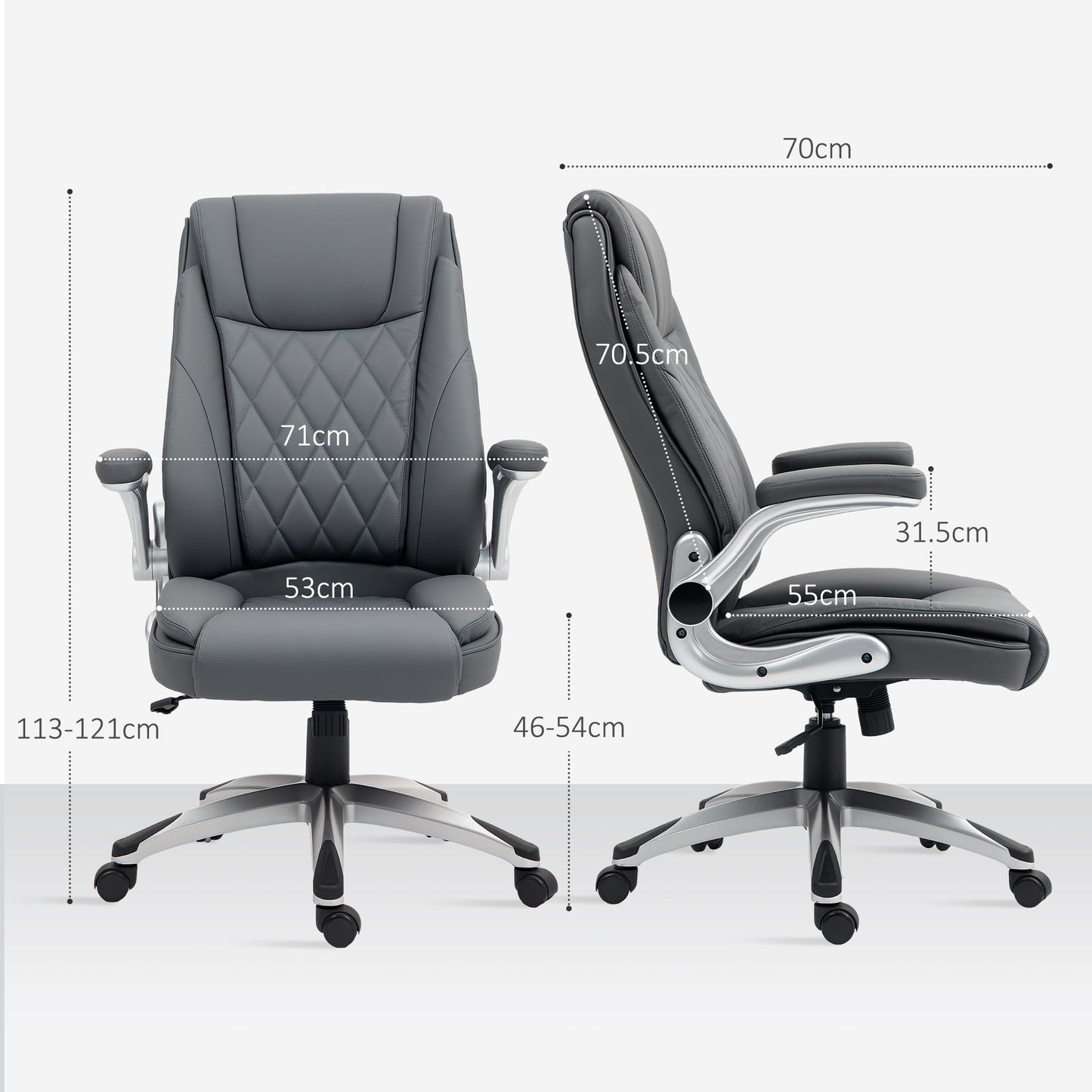 High Back Executive Office Chair Home Swivel Dark Grey