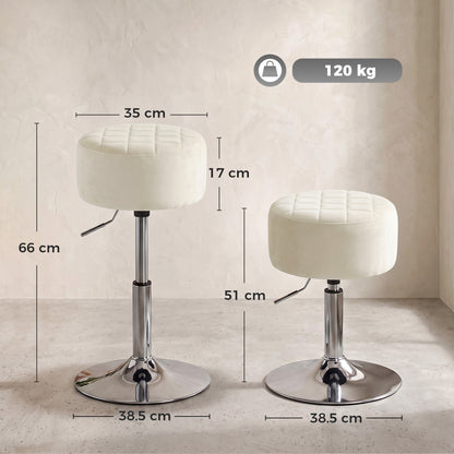 Bar Stool Adjustable Swivel 1 Piece, Beige