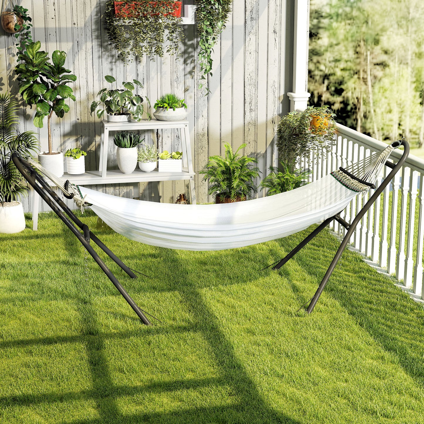9ft Hammock Stand Adjustable with Non-Slip Feet, 250 kg Capacity