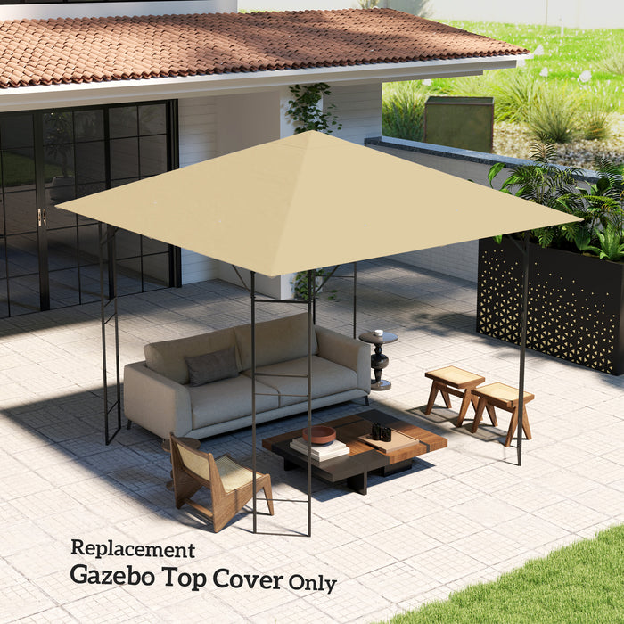 3 x 3(m) Gazebo Canopy Replacement Cover with Drain Holes, Beige