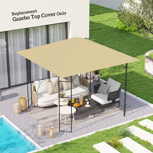 3 x 3(m) Gazebo Canopy Replacement Cover with Drain Holes, Beige