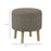 Round Ottoman Stool with Storage, Linen Fabric Upholstered Foot Stool with Padded Seat, Hidden Space and Wood Legs