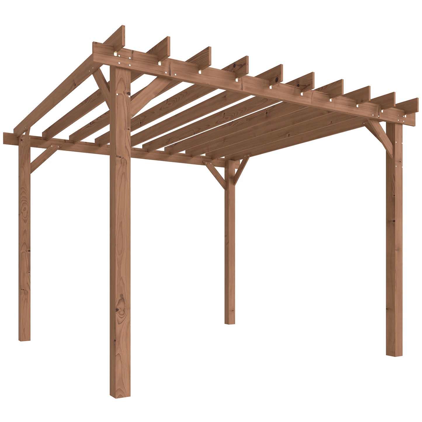 3 x 3 m Wooden Pergola Gazebo Grape Trellis, Maple Wood-effect