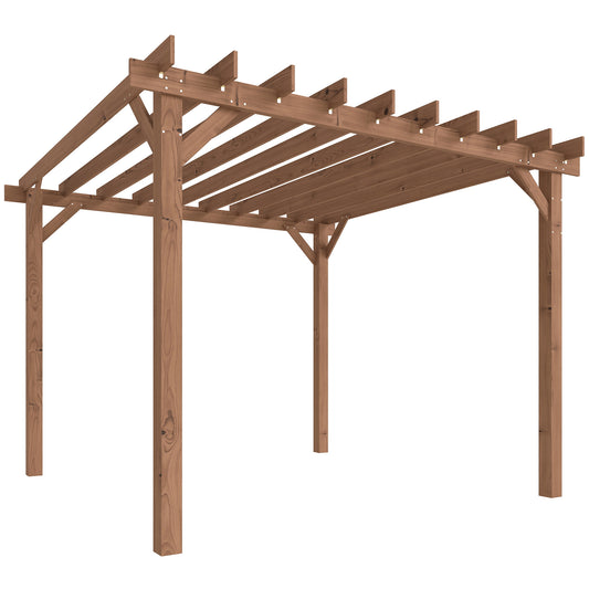 3 x 3 m Wooden Pergola Gazebo Grape Trellis, Maple Wood-effect