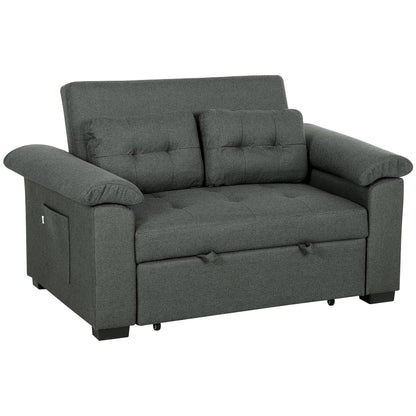 Click Clack Sofa Bed 2 Seater Sofa Bed for Living Room Charcoal Grey
