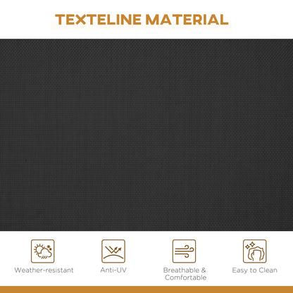 Three-Seater Garden Swing Chair, with Canopy - Black