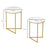 Nesting Coffee Table Set of 2 with Metal Frame, Gold Tone