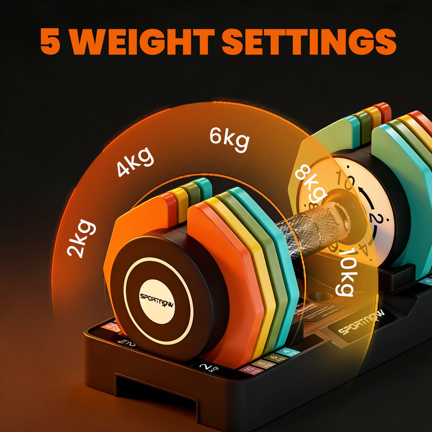 20 kg Adjustable Dumbbells Set with Safety Locking Mechanism