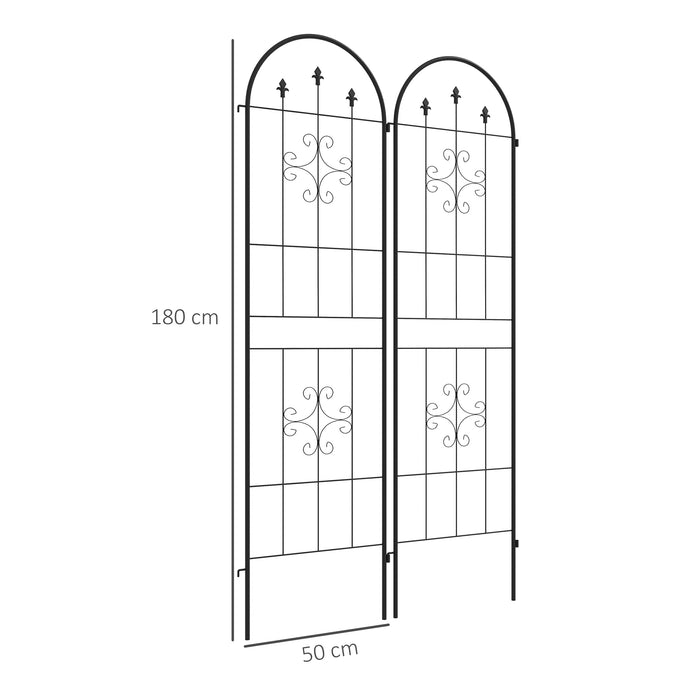 Metal Trellis Set of 2, Garden Trellis for Climbing Plants Support Frames, Arrow Design