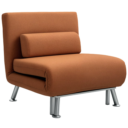 Folding 5 Position Convertible Sleeper Chair Bed Coffee