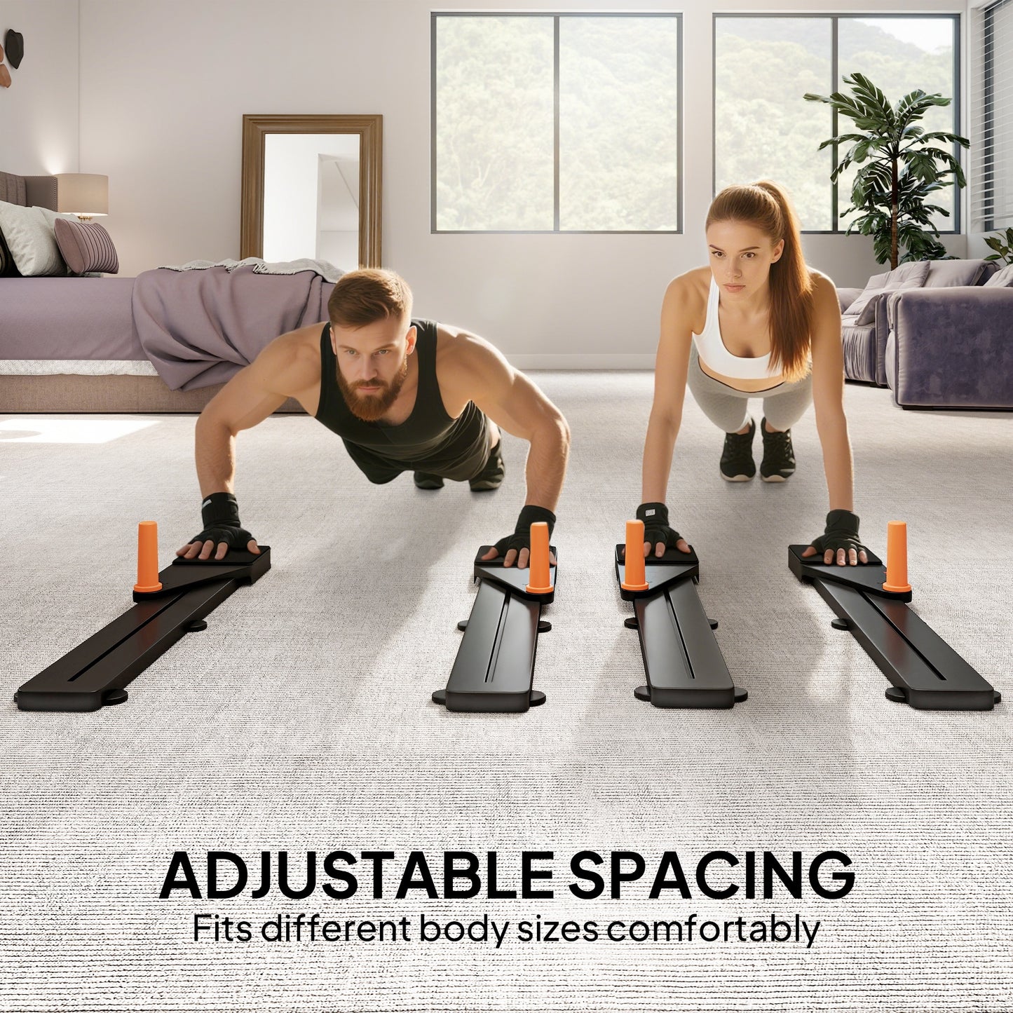Push Up Board Set of 2, Portable Press Up Board for Home Gym