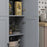 Modern Kitchen Cupboard Storage Cabinet with 6 Shelves, Grey