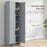 Modern Kitchen Cupboard Storage Cabinet with 6 Shelves, Grey