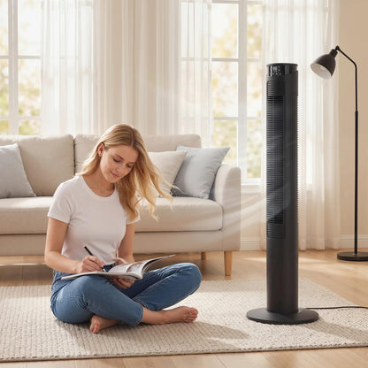 Tower Fan with WiFi Control 116 cm Black