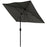 2 x 3(m) Garden Parasol Umbrella, Rectangular Outdoor Market Umbrella Sun Shade with Crank & Push Button Tilt, 6 Ribs, Aluminium Pole