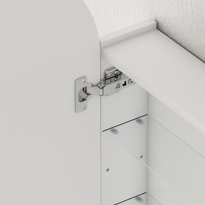 Bathroom Mirror Cabinet with Adjustable Glass Shelves, White