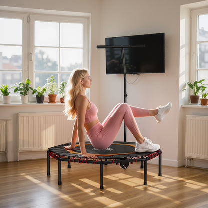 Foldable Trampoline w/ Adjust Handle, Max Load 150 KG, Orange