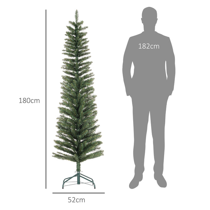 6 Foot Artificial Pencil Christmas Tree with  Branches, Green