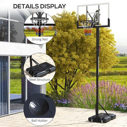 2.35-3.05m Basketball Hoop and Stand with Weighted Base and Wheels