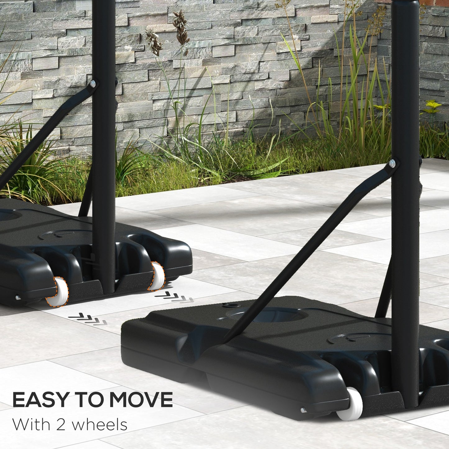 2.35-3.05m Basketball Hoop and Stand with Weighted Base and Wheels