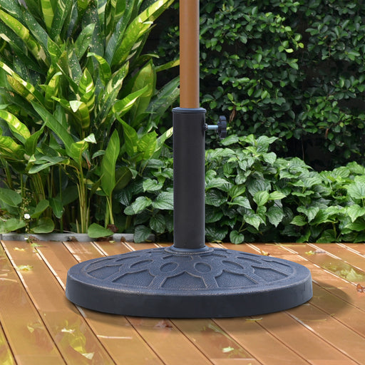 13kg Resin Umbrella Stand Holder, Garden Parasol Base for 38mm or 48mm Outdoor Umbrella Poles, Bronze Tone