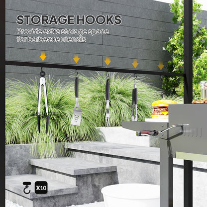 2.2 x 1.5 m BBQ Gazebo Tent Sun Shade with Canopy, Khaki