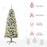 5 Feet Pre Lit Christmas Tree Artificial Snow Flocked Christmas Tree with Warm White LED Light, Holiday Home Xmas Decoration, Green White