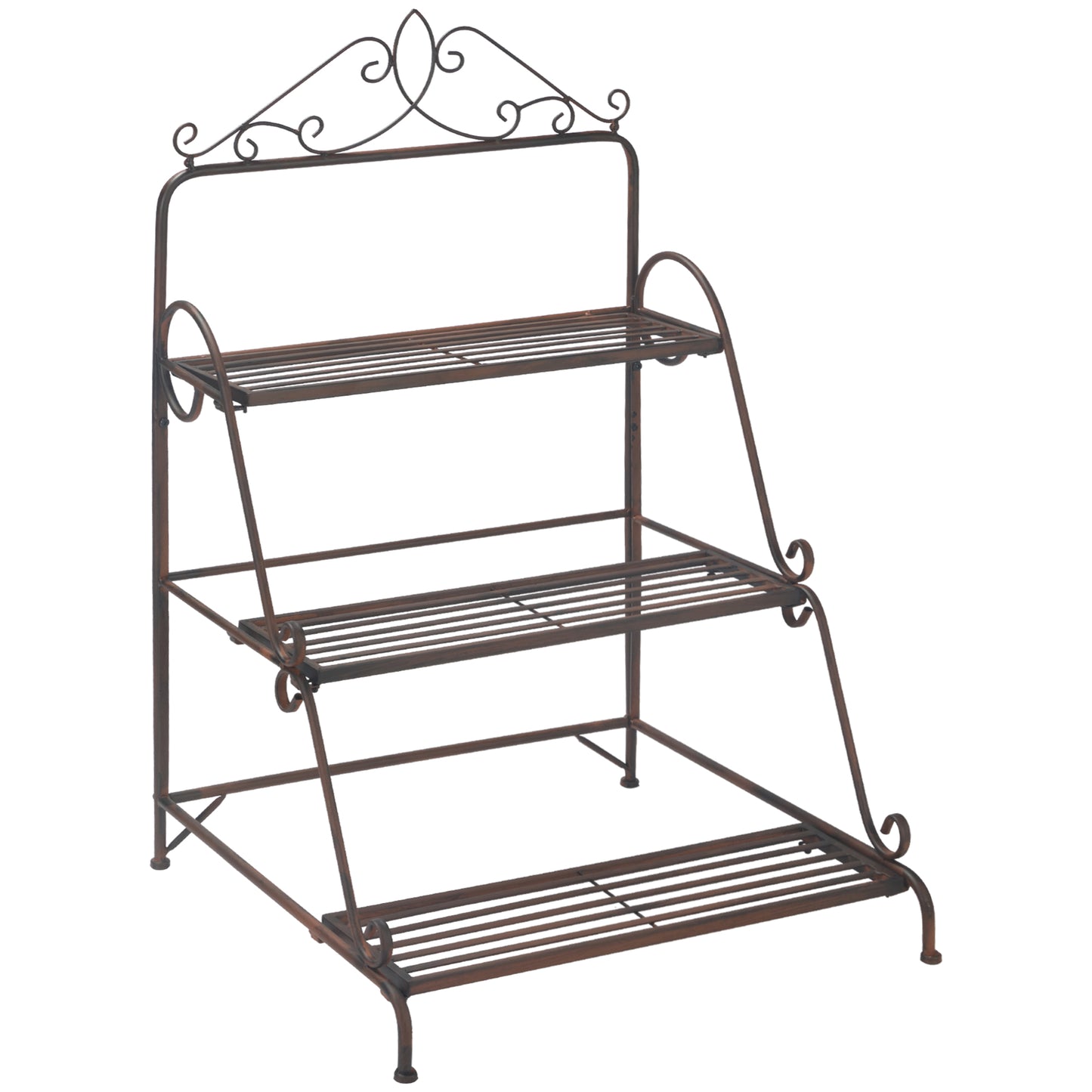 3 Tier Metal Plant Stand, Flower Pot Display Shelf Indoor & Outdoor