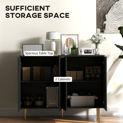 Sideboard Buffet Cabinet with Adjustable Shelves, Black