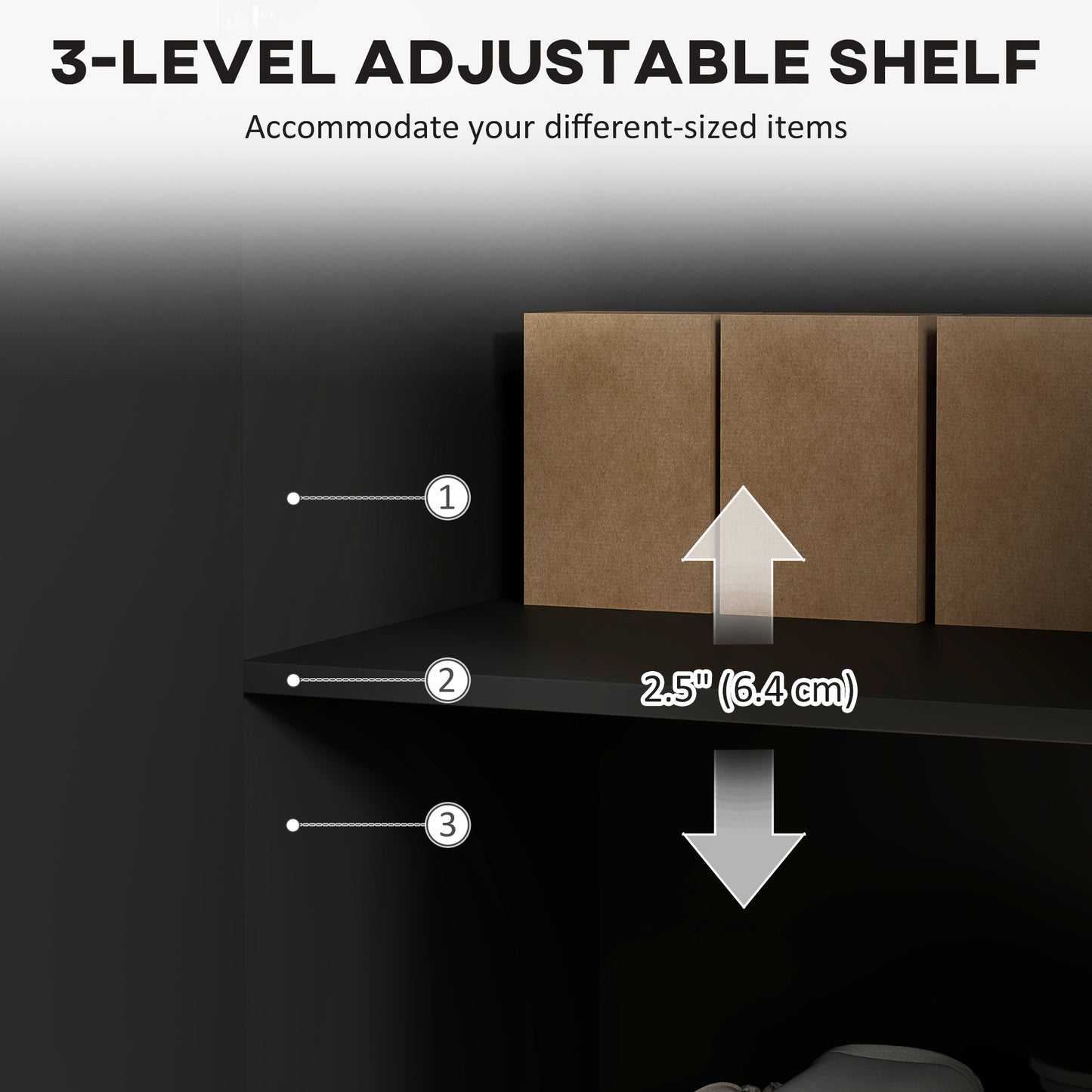 Sideboard Buffet Cabinet with Adjustable Shelves, Black