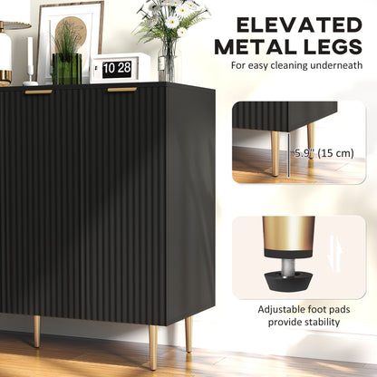 Sideboard Buffet Cabinet with Adjustable Shelves, Black