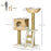 Cat Tree for Indoor Cats Kitten Tower Cattail Weave with Scratching Posts, Cat House, Bed, Ladder, Washable Cushions, Natural Finish