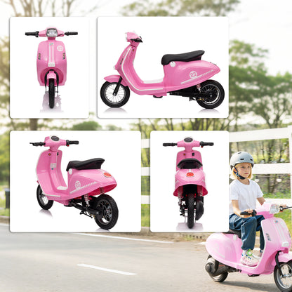 24V Battery Powered Ride on Motorcycle with Manual Throttle, Pink