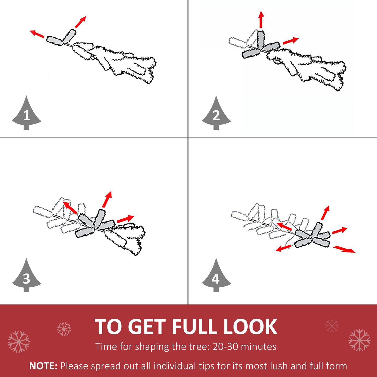 4FT Pre-lit Fibre Optic Christmas Tree Artificial Holiday Décor Metal